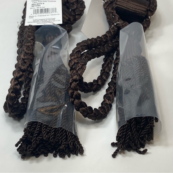 Brown Drapery Curtain Chair Tie Back 24" with 5.5" Tassel Set of 2 Conso - Picture 7 of 13
